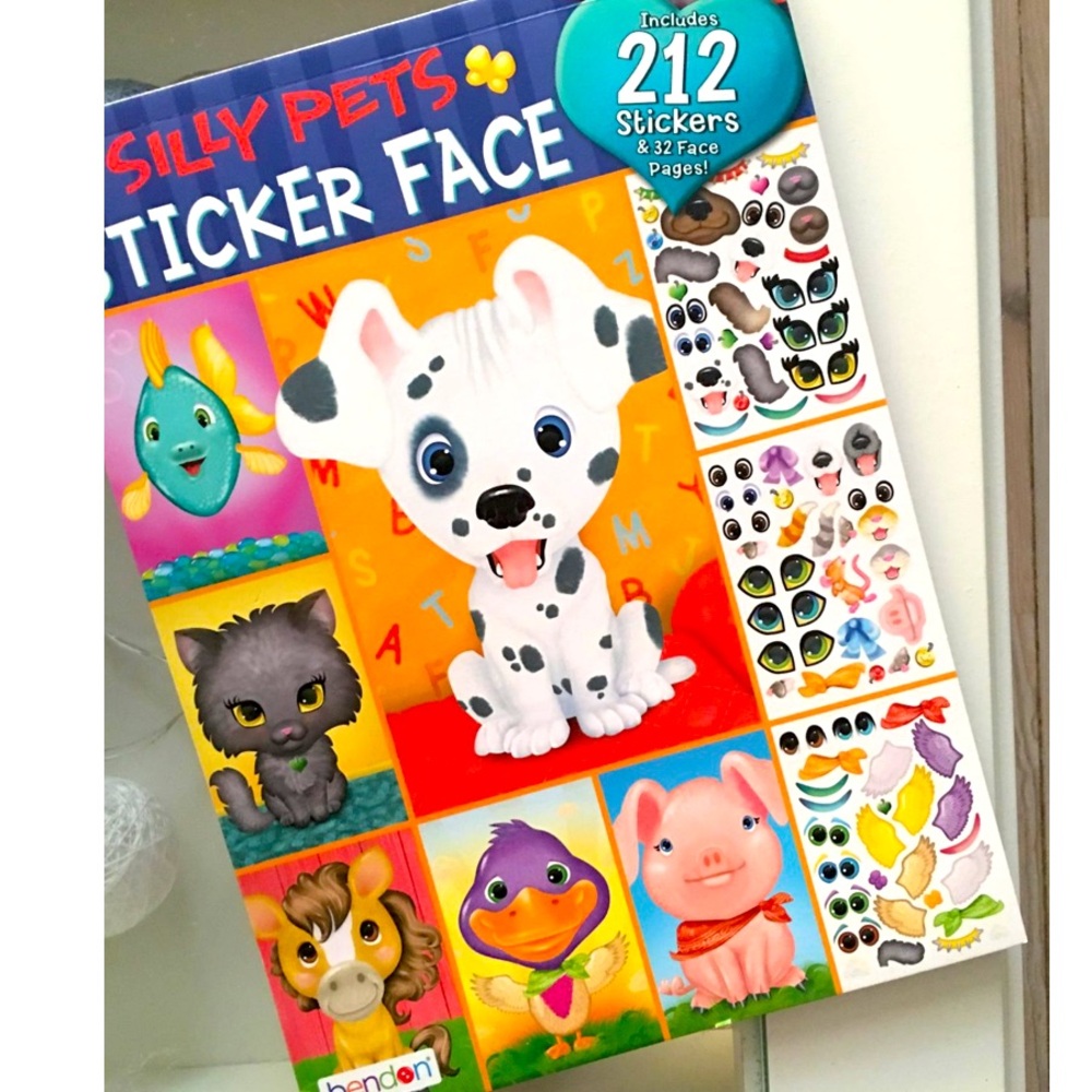 🆕 NWT Silly Pets Sticker Faces Book w/over 212 Stickers & 32 Face Pages!